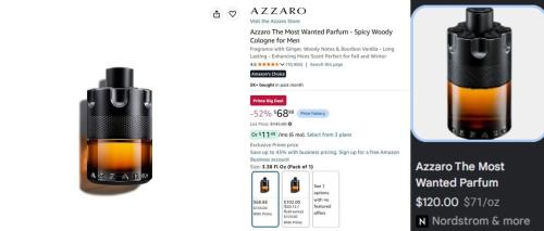 Azzaro Cologne Amazon Prime Deal $69 (Was $145) deal at Amazon
