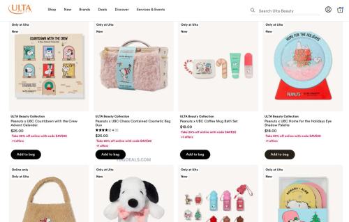 Peanuts x Ulta Beauty 20% Off deal at Ulta