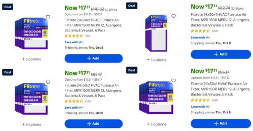 Up to 85% Off Filtrete Air Filters deal at Walmart
