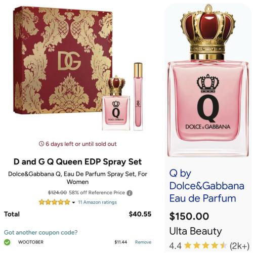 Dolce & Gabbana Perfume Set for $40 deal at Woot