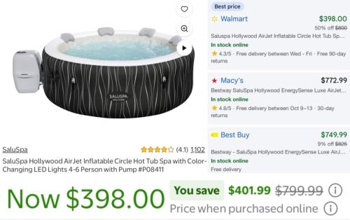 6-Person Inflatable Hot Tub Drops to $398