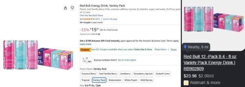 Red Bull 12-Pack for $13 at Amazon (Was $24) deal at Amazon
