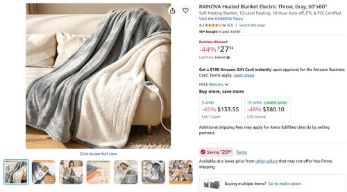 $7 Heated Blanket at Amazon deal at Amazon