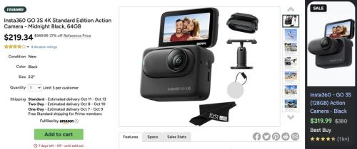 Insta360 GO 3S 4K Bundle for $219