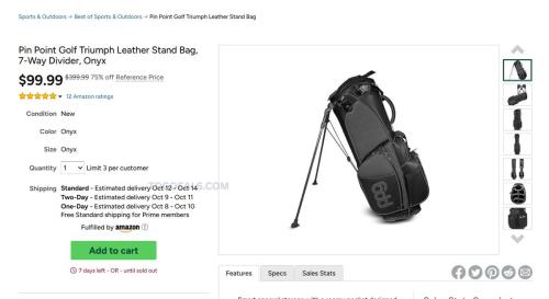 Pin Point Golf Triumph Bag 80% Off deal at Woot