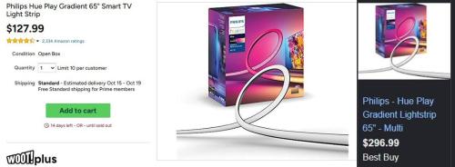 Philips Light Strips Drop to $100 deal at Woot