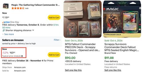 Magic the Gathering Fallout for $60 (50% Off) deal at Amazon
