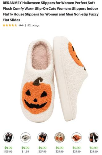 Cute Plush Halloween Slippers Now $10 deal at Walmart