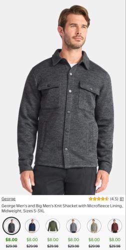 Knit Long Sleeve Button Ups for $8 deal at Walmart