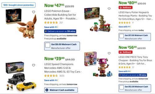 LEGO Sets Sale + Walmart Cash deal at Walmart