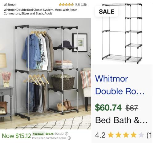 $15 Portable Closet Organizer at Walmart deal at Walmart