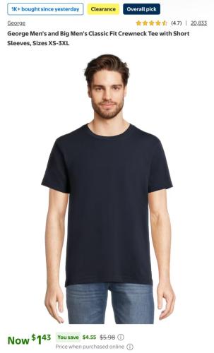 $1 Men's Shirts at Walmart - 80% Off deal at Walmart