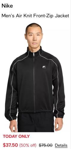 Nike Track Jacket for $37 at Macy's Today Only deal at Macy's
