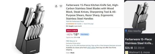 15-Piece Knife Set for $18 deal at Amazon