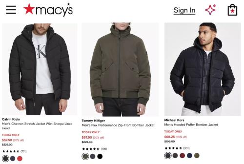 Macy's Designer Jackets Up to 85% Off deal at Macy's
