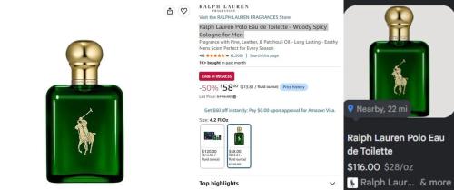 Ralph Lauren Polo Cologne Drops to $58