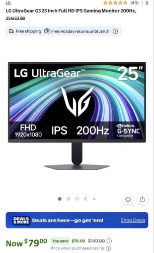 LG Gaming Monitor for $79