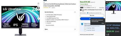 LG Gaming Monitor for $75 at Walmart deal at Walmart