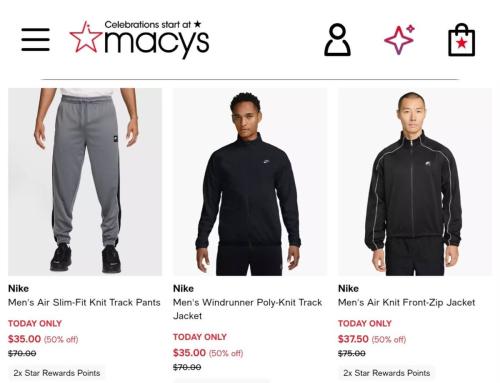 Macy's Nike Clearance Up to 60% Off deal at Macy's