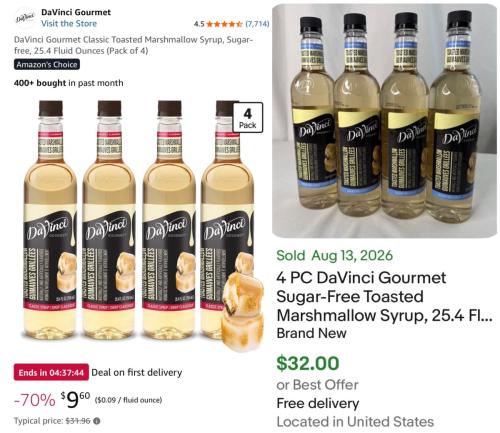 4-Pack Gourmet Marsh-Mellow Syrup for $9