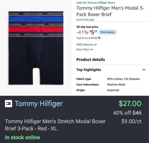 Tommy Hilfiger Boxers 3-Pack for $5 at Amazon deal at Amazon
