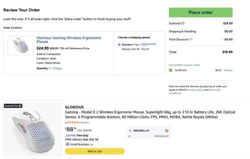 Glorious Model D 2 Wireless Mouse for $19