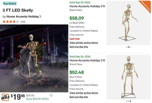 3ft LED Skeleton Half Off at Home Depot deal at Home Depot