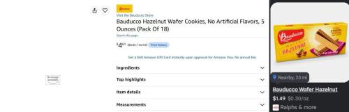 18-Pack Bauducco Wafer Cookies for $4