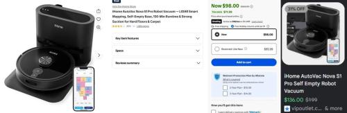 Robo Vac for $98 at Walmart deal at Walmart
