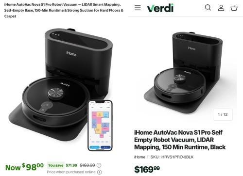 iHome Robot Vacuum at Lowest Price $98 deal at Walmart
