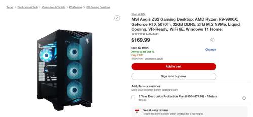 MSI Gaming PC for $170 at Target deal at Target