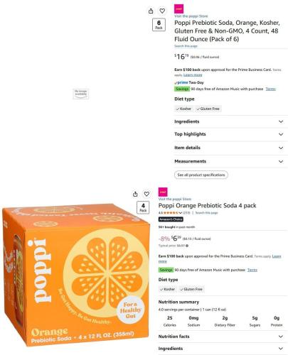 24-Pack Poppi Soda for $16 deal at Amazon