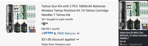 Tattoo Kit for Just $9 at Amazon deal at Amazon