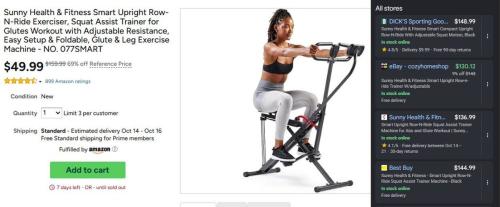 Sunny Health & Fitness Smart Exerciser Now $50