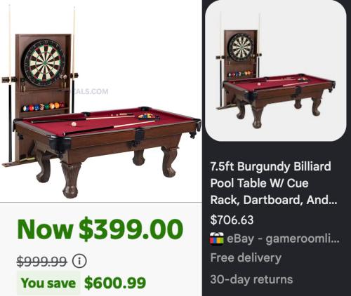 Barrington 7.5ft Pool Table for $399 at Walmart deal at Walmart