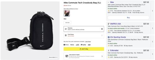 Nike Commute Tech Crossbody Bag for $20