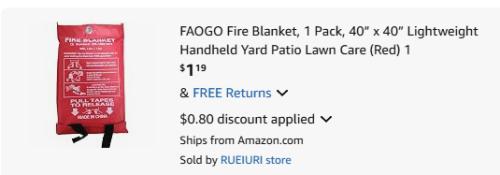 $1 Fire Blanket at Amazon deal at Amazon