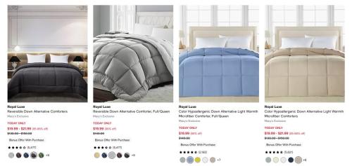 Macy's Comforters Drop from $150 to $20 deal at Macy's