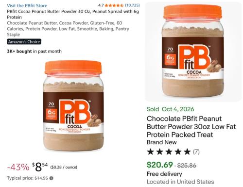 PBfit Cocoa Butter for $8