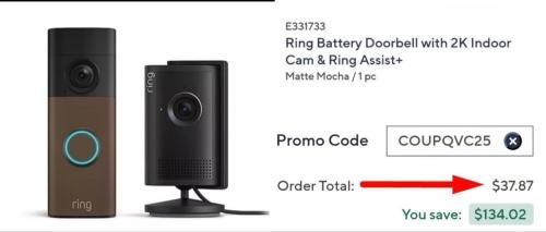 Ring Doorbell + Indoor Cam for $37