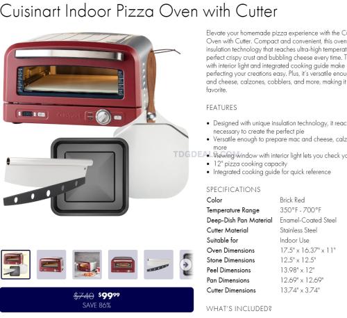 Cuisinart Pizza Oven Combo 86% Off
