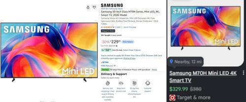 Samsung 50-Inch TV Under $230 on Amazon deal at Amazon