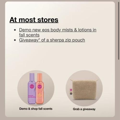 EOS Fall Scents Event at Target with Free Giveaway deal at Target