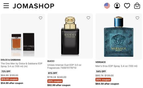Designer Fragrances Up to 90% Off at Jomashop deal at Jomashop