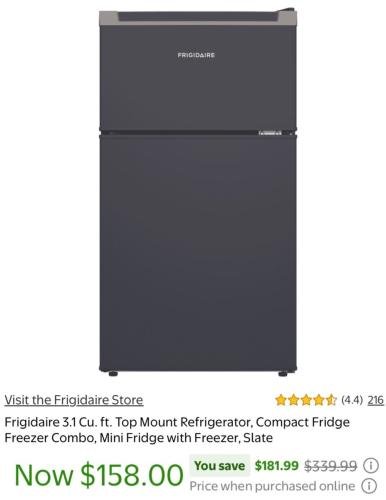 Mini Fridge with Freezer for $158 deal at Walmart