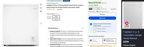 Frigidaire Chest Freezer $178 at Walmart deal at Walmart