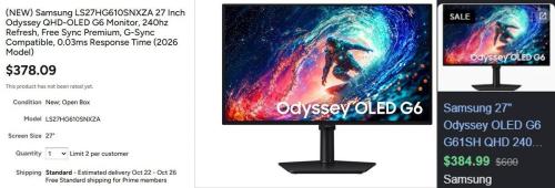 Samsung Gaming Monitor at Lowest Ever Price deal at Woot