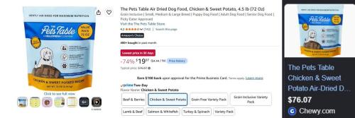 Dog Food Price Drop at Amazon: $19 (Was $76) deal at Amazon