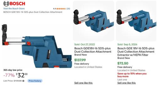 Dust Collection Attachment for $32 (Was $139)