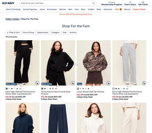 Half Off Activewear at Old Navy deal at Old Navy
